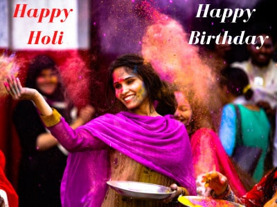 Happy Holi Birthday Wishes Images