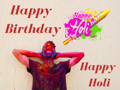 Happy Holi Birthday Wishes Images