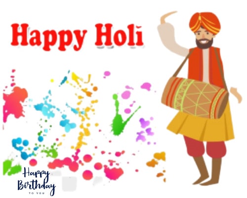 Happy Holi Birthday Wishes Images