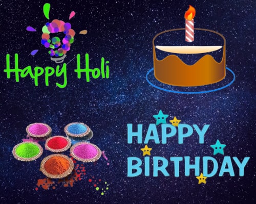 Happy Holi Birthday Wishes Images