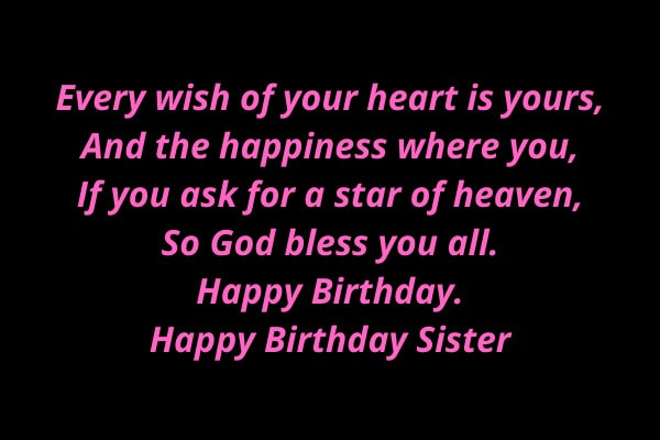 Happy Birthday Wishes for Sister