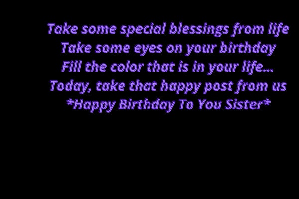 happy birthday wishes for sister