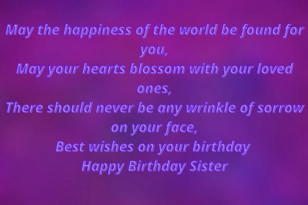 happy birthday wishes for sister