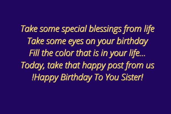 Happy Birthday Wishes for Sister