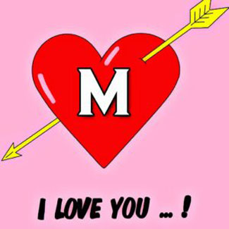 Stylish I Love You M Letter