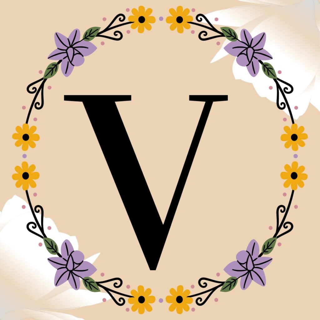 Stylish V Letter Dp